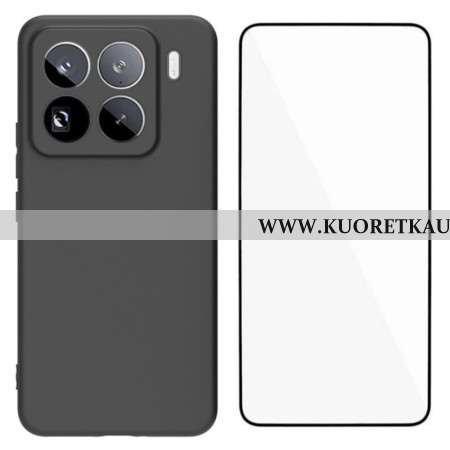 Puhelinkuoret Xiaomi 15 Pro Mattapintainen Silikoni Karkaistulla Lasisella Näytönsuojalla