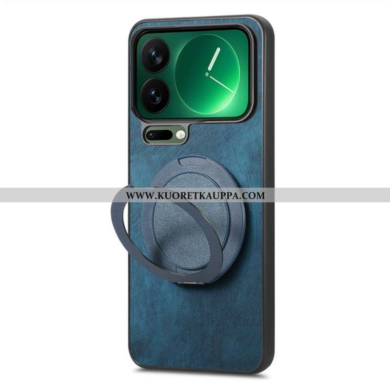 Puhelinkuoret Xiaomi 17 Pro Max Pyörivä Jalusta Ja Retrokuvioinen Nahkakuvio