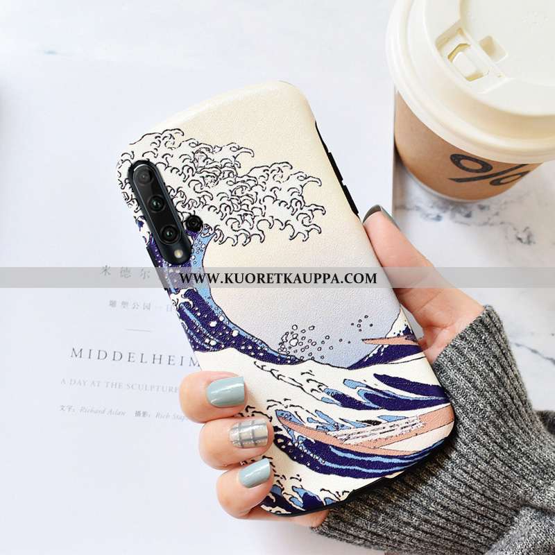 Kuori Honor 20, Kuoret Honor 20, Kotelo Honor 20 Kukkakuvio Suuntaus Kohokuviointi Pieni Beige