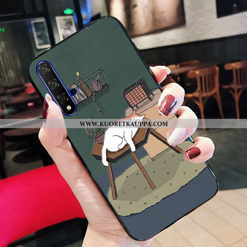 Kuori Honor 20, Kuoret Honor 20, Kotelo Honor 20 Luova Sarjakuva Suuntaus Kissa Murtumaton Sininen