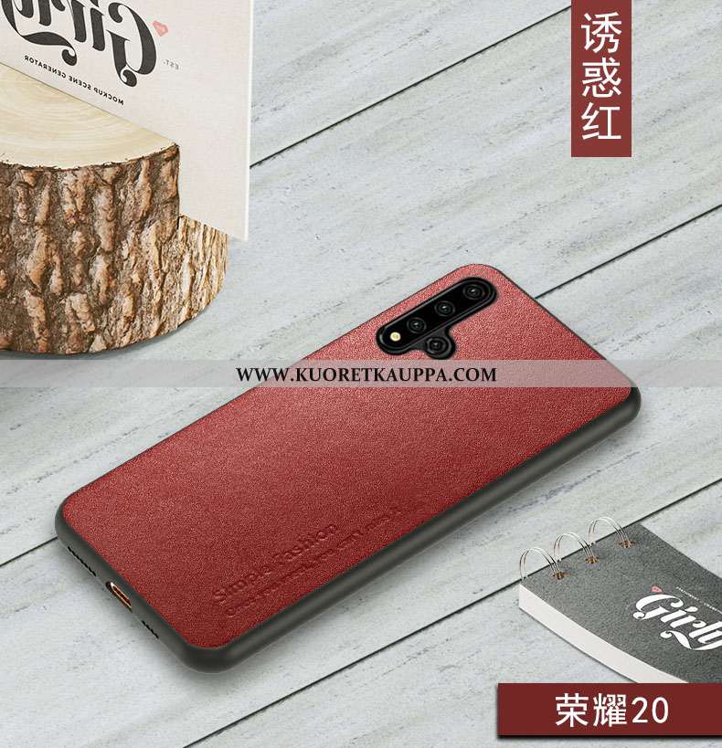 Kuori Honor 20, Kuoret Honor 20, Kotelo Honor 20 Suojaus Aito Nahka Nahka Ylellisyys Lehmä Tummansin