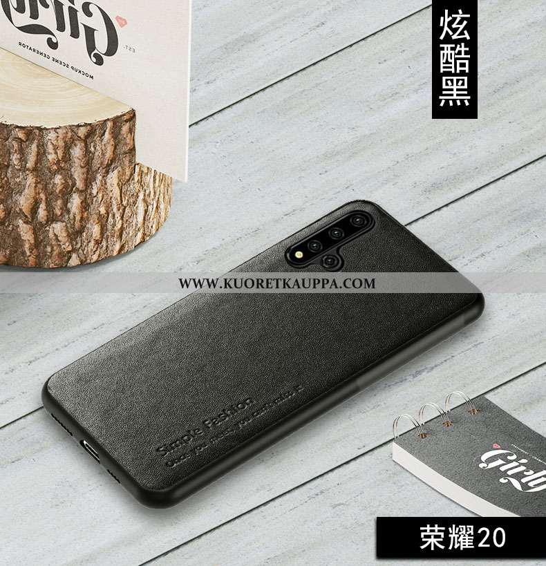 Kuori Honor 20, Kuoret Honor 20, Kotelo Honor 20 Suojaus Aito Nahka Nahka Ylellisyys Lehmä Tummansin