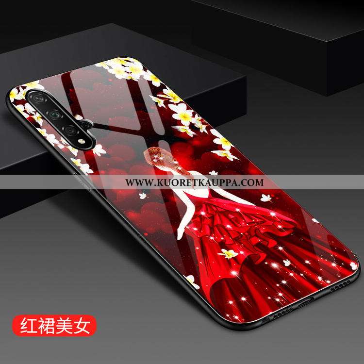 Kuori Honor 20, Kuoret Honor 20, Kotelo Honor 20 Suojaus Lasi Silikoni Luova Puhelimen Punainen