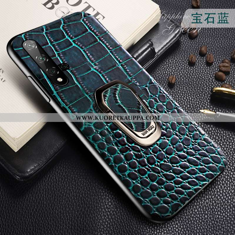 Kuori Honor 20, Kuoret Honor 20, Kotelo Honor 20 Ultra Valo Lehmä Nahkakuori Suuri Sininen