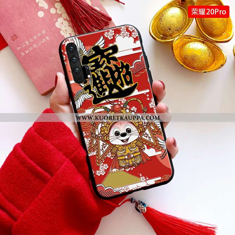 Kuori Honor 20 Pro, Kuoret Honor 20 Pro, Kotelo Honor 20 Pro Kohokuviointi Suuntaus Pehmeä Neste Rot