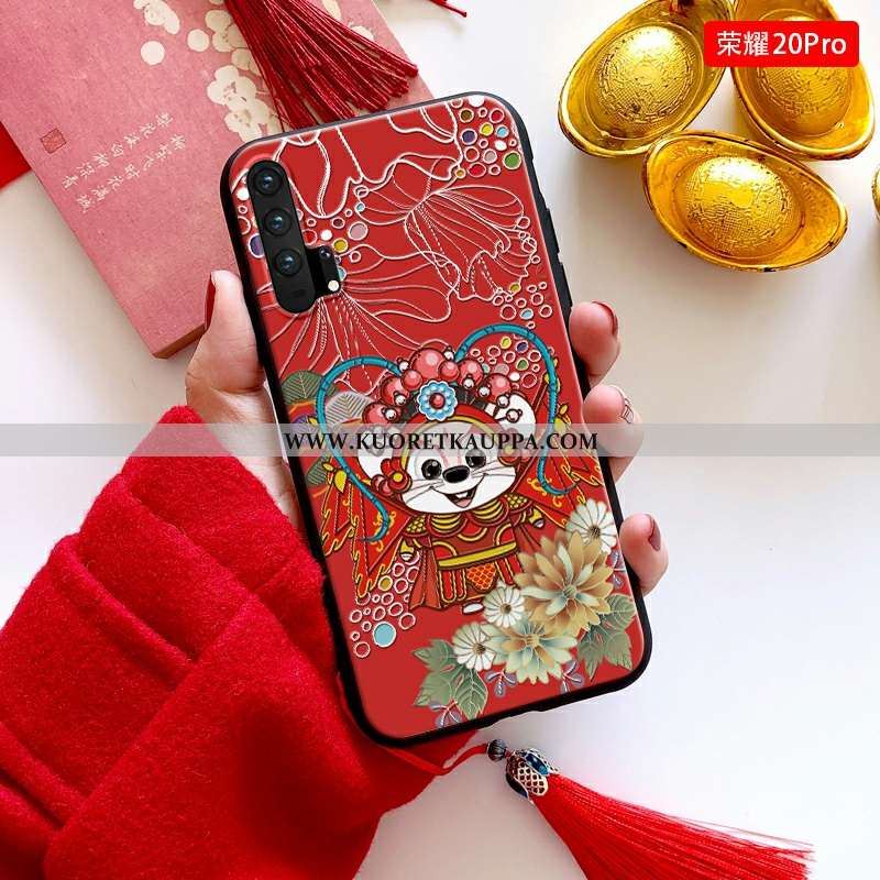 Kuori Honor 20 Pro, Kuoret Honor 20 Pro, Kotelo Honor 20 Pro Kohokuviointi Suuntaus Pehmeä Neste Rot