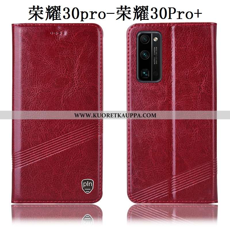Kuori Honor 30 Pro, Kuoret Honor 30 Pro, Kotelo Honor 30 Pro Nahkakuori Suojaus Viini Punainen Murtu