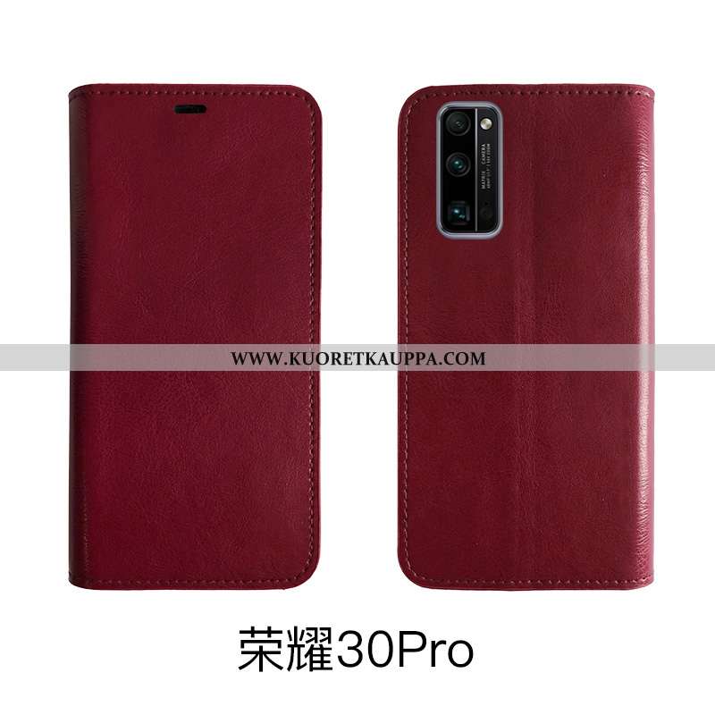 Kuori Honor 30 Pro, Kuoret Honor 30 Pro, Kotelo Honor 30 Pro Suojaus Aito Nahka Puhelimen Viininpuna