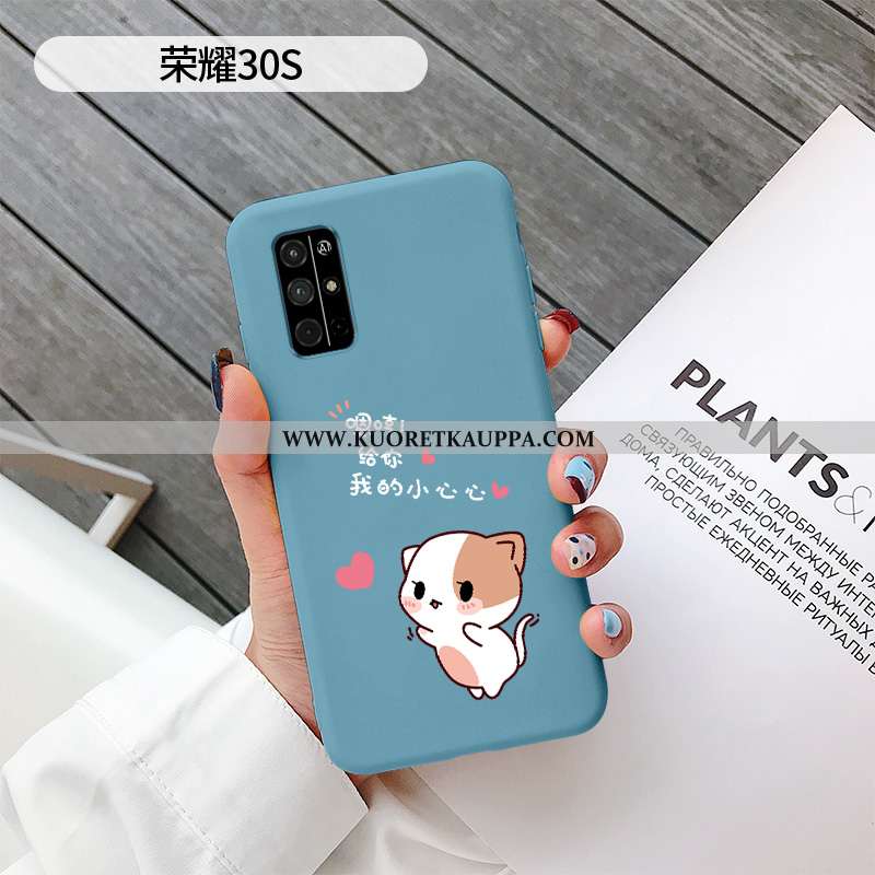 Kuori Honor 30s, Kuoret Honor 30s, Kotelo Honor 30s Silikoni Suojaus Sarjakuva Kissa Murtumaton Sini