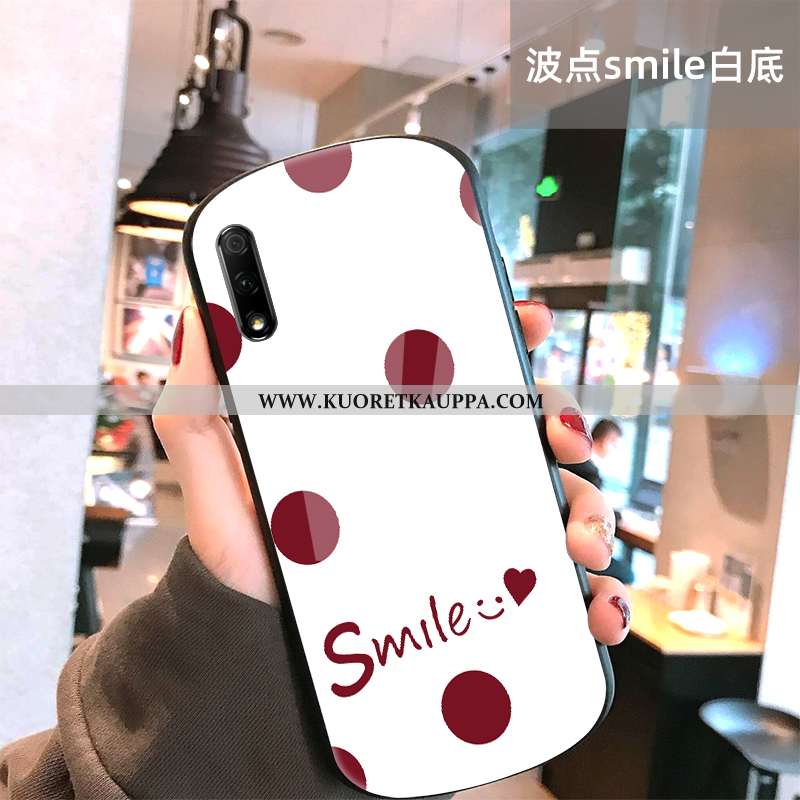 Kuori Honor 9x, Kuoret Honor 9x, Kotelo Honor 9x Lasi Suojaus Kova Net Red Valkoinen