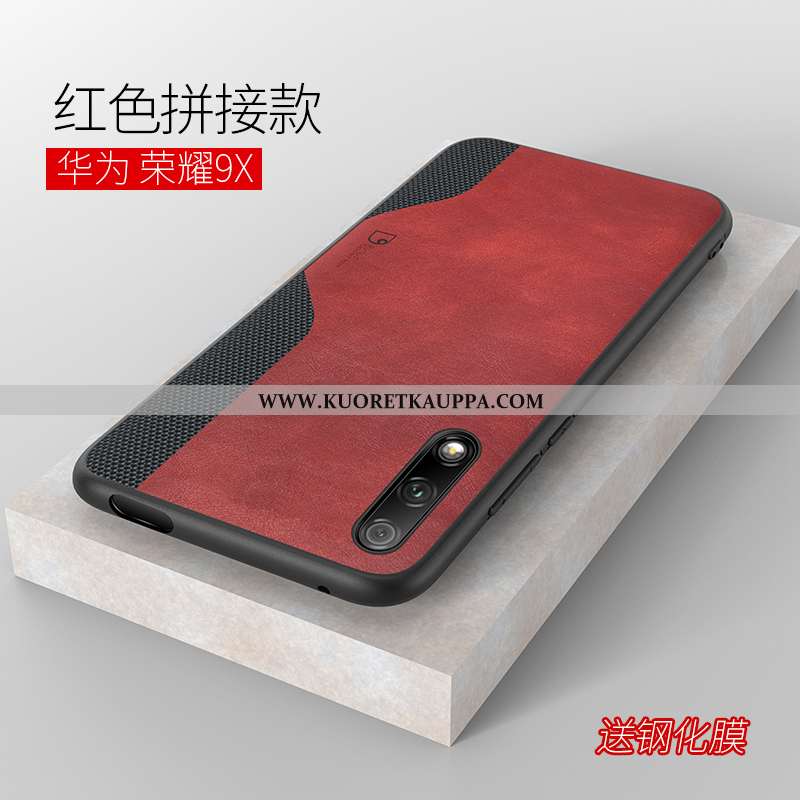 Kuori Honor 9x, Kuoret Honor 9x, Kotelo Honor 9x Nahka Kukkakuvio Pesty Suede Ultra Valo Khaki