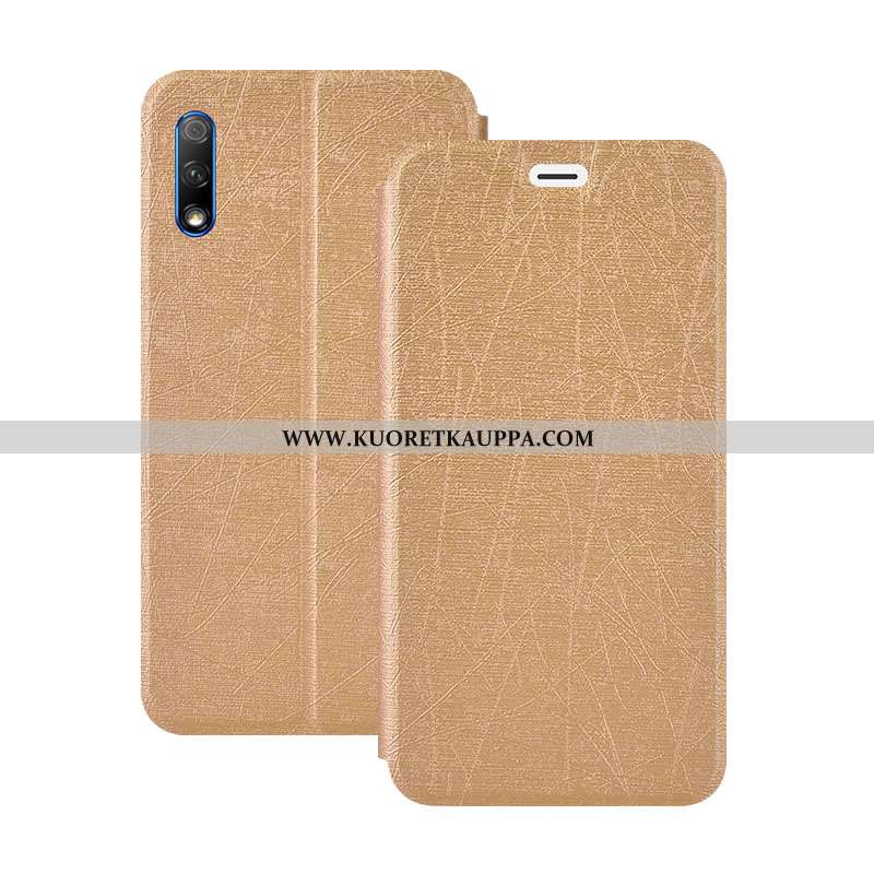 Kuori Honor 9x, Kuoret Honor 9x, Kotelo Honor 9x Nahkakuori Pehmeä Neste Kultainen