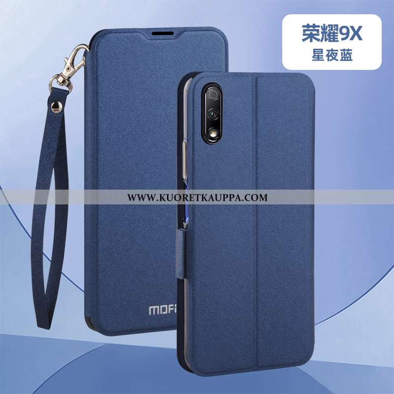 Kuori Honor 9x, Kuoret Honor 9x, Kotelo Honor 9x Nahkakuori Pesty Suede Puhelimen Tummansininen Suoj