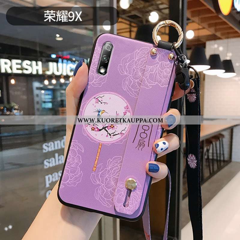 Kuori Honor 9x, Kuoret Honor 9x, Kotelo Honor 9x Pesty Suede Ripustettavat Koristeet Violetti Luova 