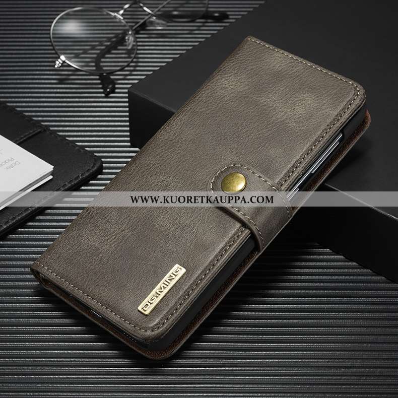 Kuori Honor 9x, Kuoret Honor 9x, Kotelo Honor 9x Salkku Suojaus Lehmä Kortti Aito Nahka Mustat