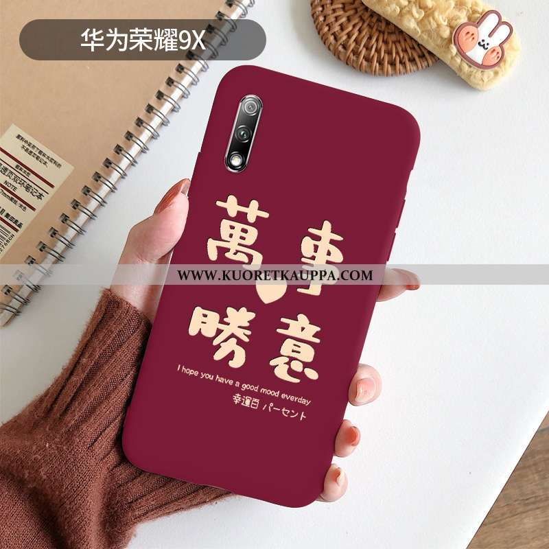 Kuori Honor 9x, Kuoret Honor 9x, Kotelo Honor 9x Silikoni Suojaus Punainen Ultra Pehmeä Neste