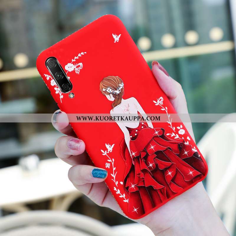 Kuori Honor 9x Pro, Kuoret Honor 9x Pro, Kotelo Honor 9x Pro Pesty Suede Suuntaus Valo Net Red Suoja