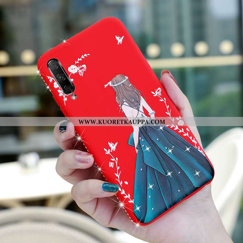 Kuori Honor 9x Pro, Kuoret Honor 9x Pro, Kotelo Honor 9x Pro Pesty Suede Suuntaus Valo Net Red Suoja