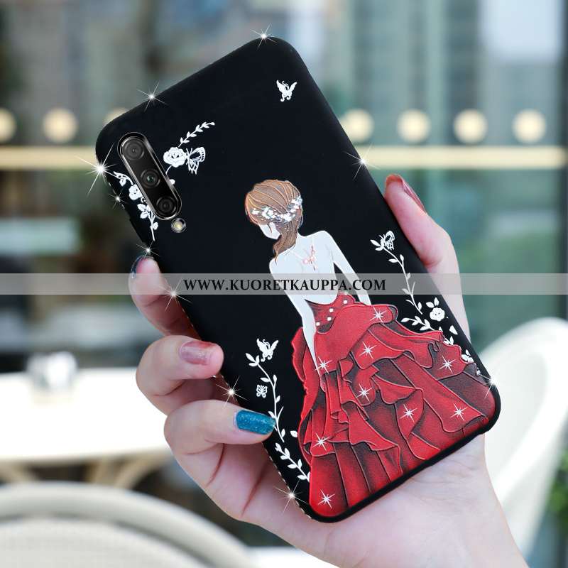 Kuori Honor 9x Pro, Kuoret Honor 9x Pro, Kotelo Honor 9x Pro Pesty Suede Suuntaus Valo Net Red Suoja