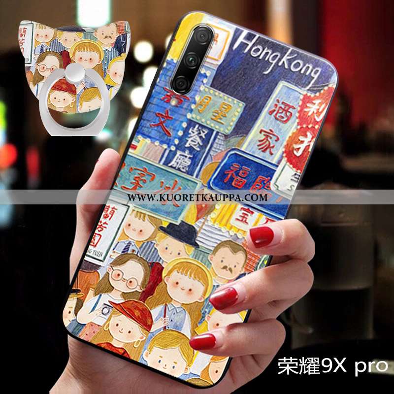 Kuori Honor 9x Pro, Kuoret Honor 9x Pro, Kotelo Honor 9x Pro Sarjakuva Ihana Luova Murtumaton Sinine