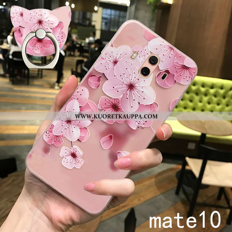 Kuori Huawei Mate 10, Kuoret Huawei Mate 10, Kotelo Huawei Mate 10 Läpinäkyvä Pesty Suede Net Red Ja