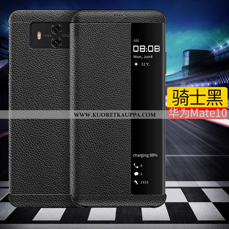Kuori Huawei Mate 10, Kuoret Huawei Mate 10, Kotelo Huawei Mate 10 Nahkakuori Persoonallisuus Musta 