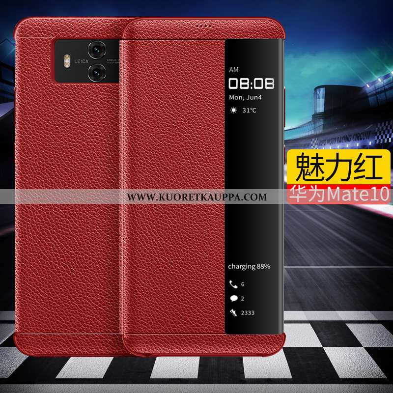 Kuori Huawei Mate 10, Kuoret Huawei Mate 10, Kotelo Huawei Mate 10 Nahkakuori Persoonallisuus Musta 