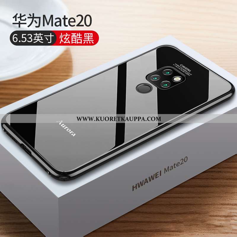 Kuori Huawei Mate 20, Kuoret Huawei Mate 20, Kotelo Huawei Mate 20 Lasi Suuntaus Ultra Musta Murtuma