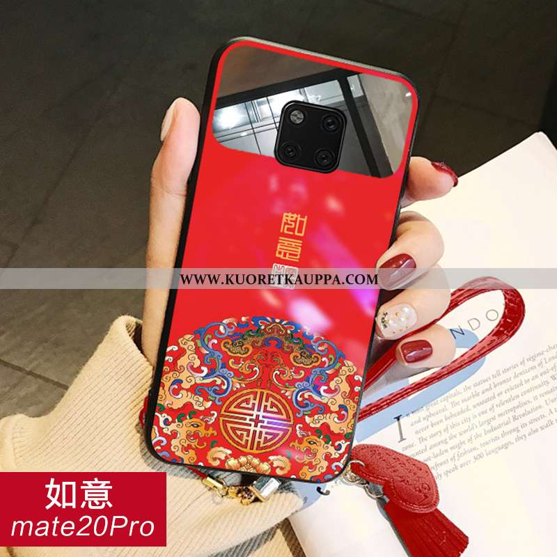 Kuori Huawei Mate 20 Pro, Kuoret Huawei Mate 20 Pro, Kotelo Huawei Mate 20 Pro Suojaus Lasi Punainen