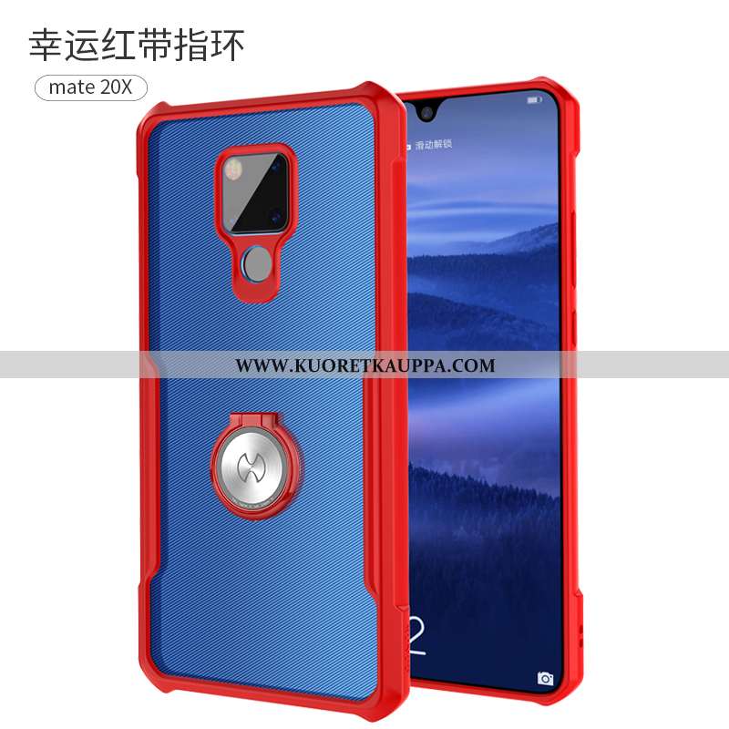 Kuori Huawei Mate 20 X, Kuoret Huawei Mate 20 X, Kotelo Huawei Mate 20 X Silikoni Suojaus Valo Punai