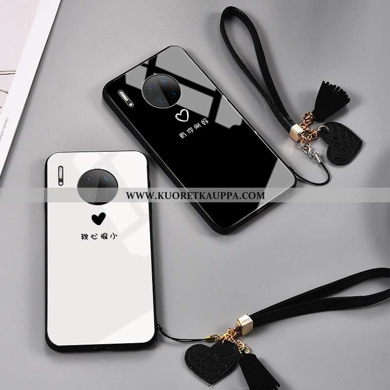 Kuori Huawei Mate 30, Kuoret Huawei Mate 30, Kotelo Huawei Mate 30 Silikoni Suojaus Musta Lasi Net R