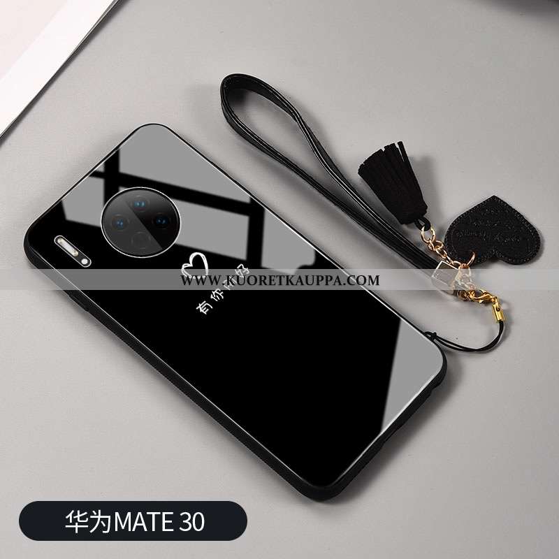Kuori Huawei Mate 30, Kuoret Huawei Mate 30, Kotelo Huawei Mate 30 Silikoni Suojaus Musta Lasi Net R