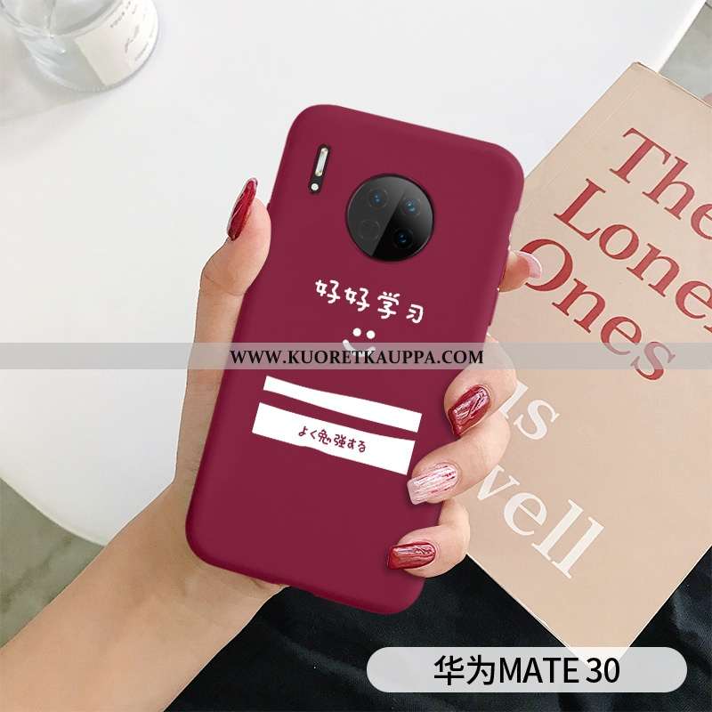 Kuori Huawei Mate 30, Kuoret Huawei Mate 30, Kotelo Huawei Mate 30 Silikoni Suojaus Net Red Punainen