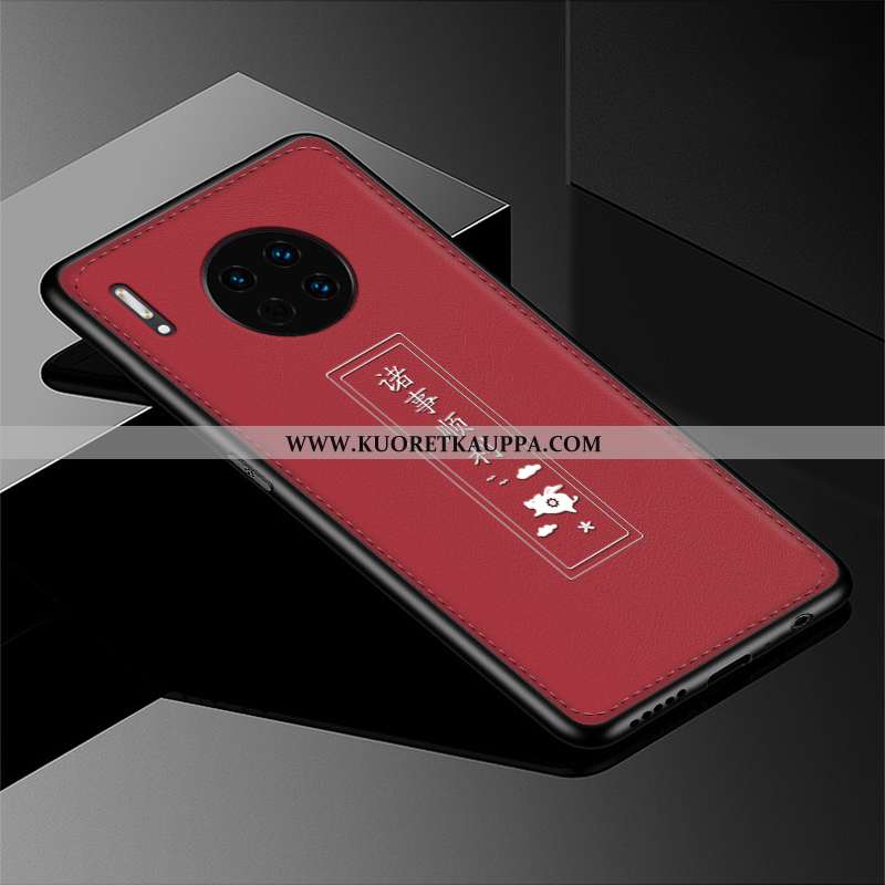 Kuori Huawei Mate 30, Kuoret Huawei Mate 30, Kotelo Huawei Mate 30 Suojaus Kohokuviointi Nahka Puhel