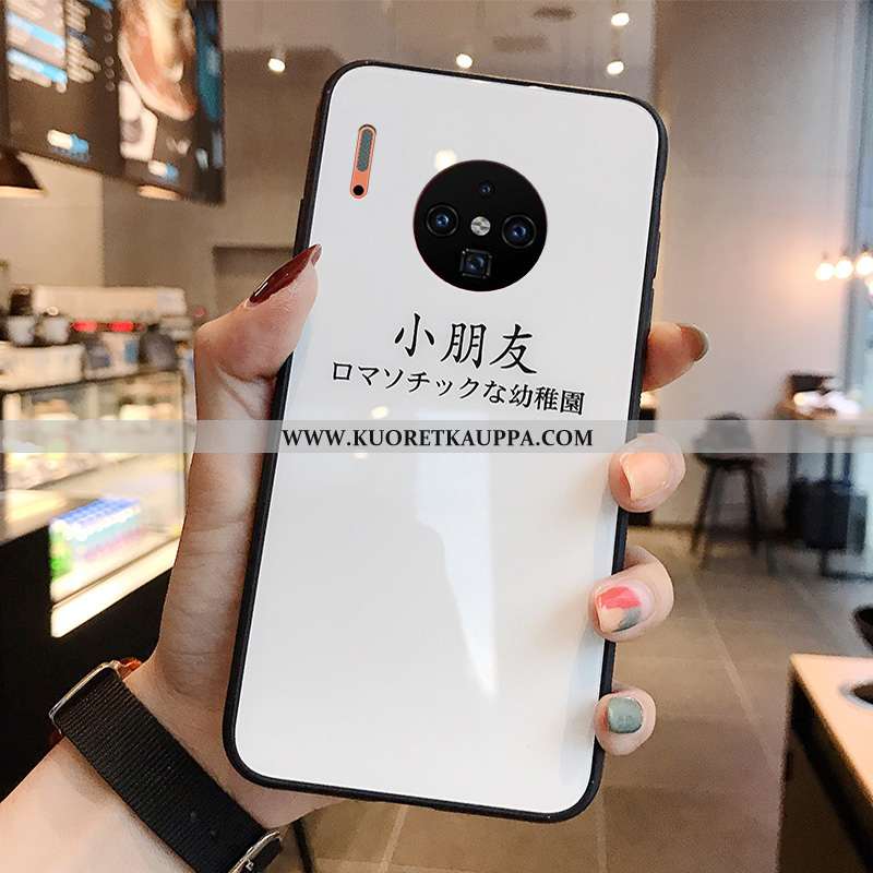 Kuori Huawei Mate 30, Kuoret Huawei Mate 30, Kotelo Huawei Mate 30 Suojaus Lasi Net Red Valkoinen Pe