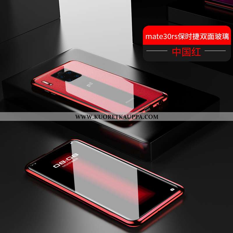 Kuori Huawei Mate 30 Rs, Kuoret Huawei Mate 30 Rs, Kotelo Huawei Mate 30 Rs Läpinäkyvä Metalli Punai