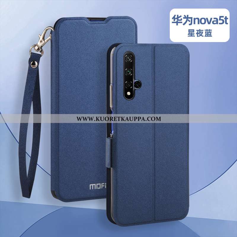 Kuori Huawei Nova 5t, Kuoret Huawei Nova 5t, Kotelo Huawei Nova 5t Nahkakuori Pehmeä Neste Musta Suo