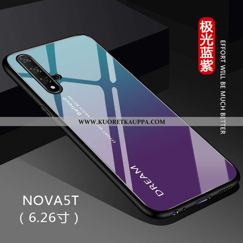 Kuori Huawei Nova 5t, Kuoret Huawei Nova 5t, Kotelo Huawei Nova 5t Suojaus Lasi Net Red Kiinteä Väri