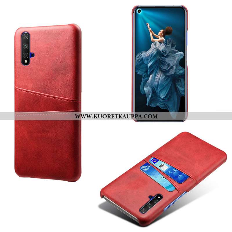 Kuori Huawei Nova 5t, Kuoret Huawei Nova 5t, Kotelo Huawei Nova 5t Suojaus Nahka Kortti Vihreä