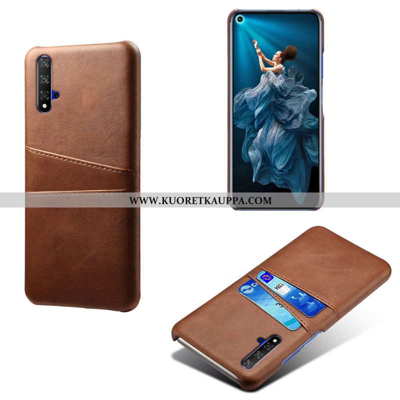 Kuori Huawei Nova 5t, Kuoret Huawei Nova 5t, Kotelo Huawei Nova 5t Suojaus Nahka Kortti Vihreä