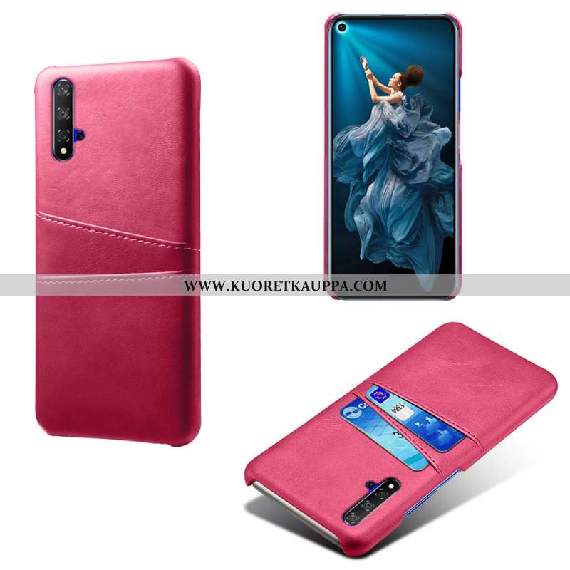 Kuori Huawei Nova 5t, Kuoret Huawei Nova 5t, Kotelo Huawei Nova 5t Suojaus Nahka Kortti Vihreä