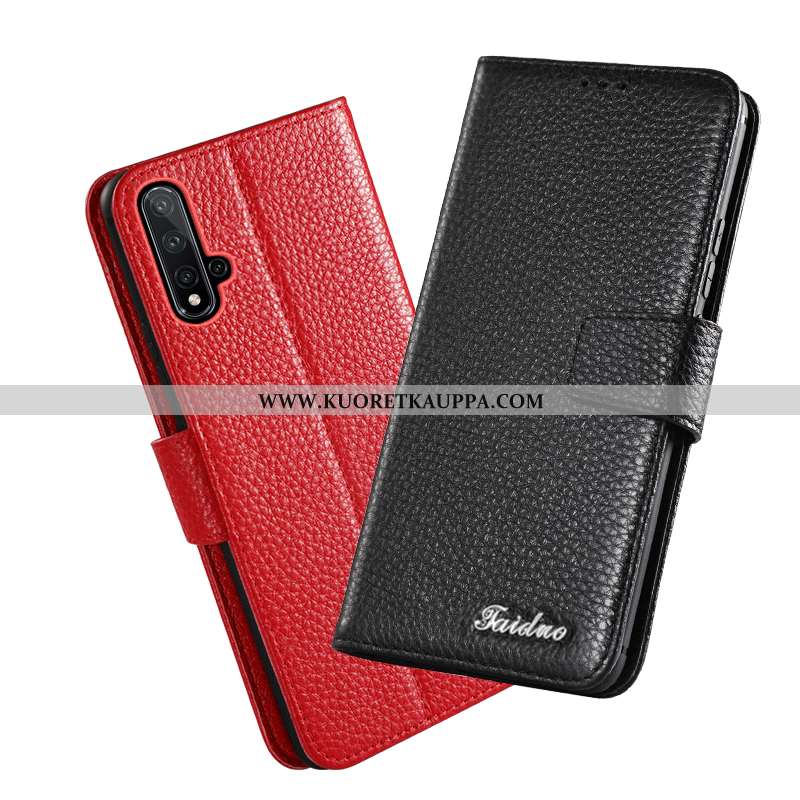 Kuori Huawei Nova 5t, Kuoret Huawei Nova 5t, Kotelo Huawei Nova 5t Suojaus Nahkakuori Punainen