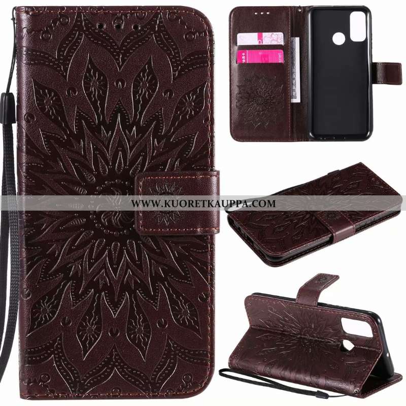 Kuori Huawei P Smart 2020, Kuoret Huawei P Smart 2020, Kotelo Huawei P Smart 2020 Nahkakuori Kortti 