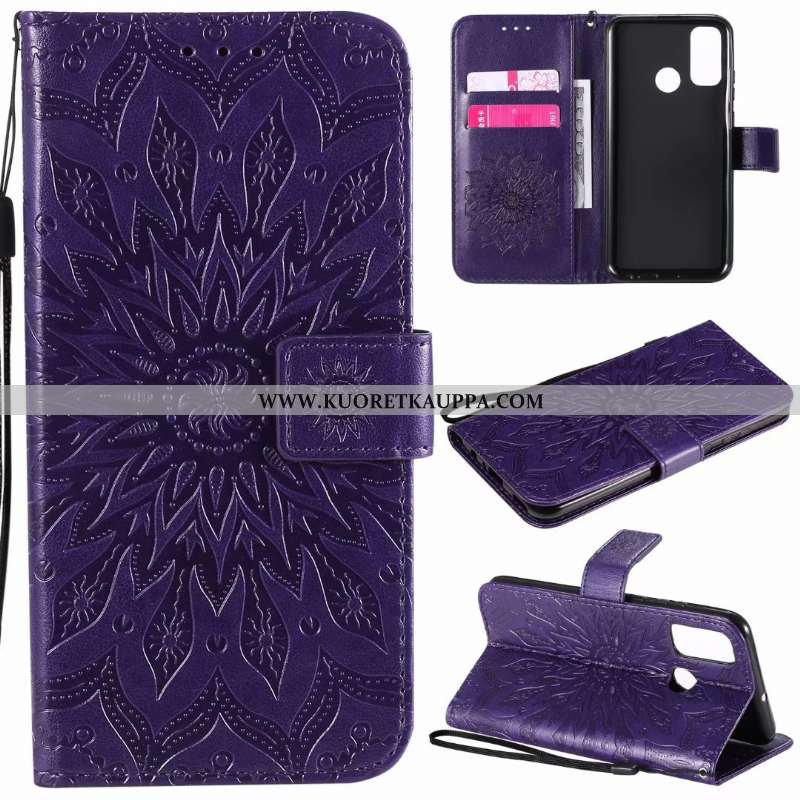 Kuori Huawei P Smart 2020, Kuoret Huawei P Smart 2020, Kotelo Huawei P Smart 2020 Nahkakuori Kortti 