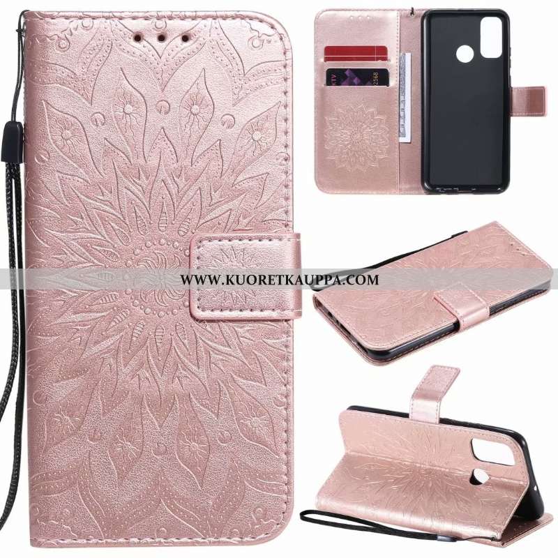 Kuori Huawei P Smart 2020, Kuoret Huawei P Smart 2020, Kotelo Huawei P Smart 2020 Nahkakuori Kortti 