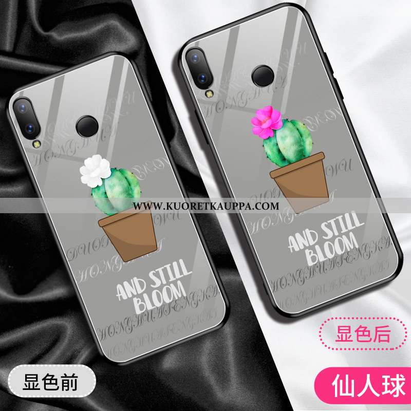 Kuori Huawei P Smart+, Kuoret Huawei P Smart+, Kotelo Huawei P Smart+ Lasi Suuntaus Peili Jauhe Pink