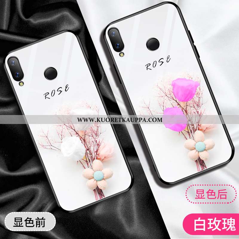 Kuori Huawei P Smart+, Kuoret Huawei P Smart+, Kotelo Huawei P Smart+ Lasi Suuntaus Peili Jauhe Pink