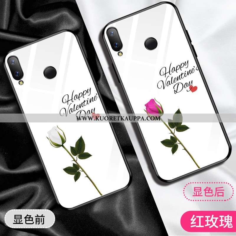 Kuori Huawei P Smart+, Kuoret Huawei P Smart+, Kotelo Huawei P Smart+ Lasi Suuntaus Peili Jauhe Pink