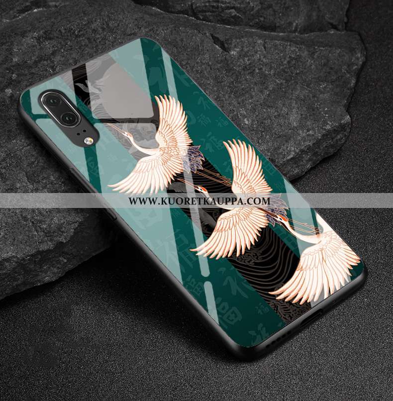 Kuori Huawei P20, Kuoret Huawei P20, Kotelo Huawei P20 Aito Nahka Suojaus Punainen