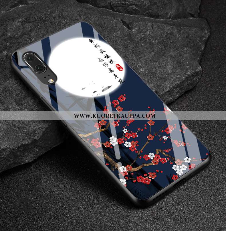 Kuori Huawei P20, Kuoret Huawei P20, Kotelo Huawei P20 Aito Nahka Suojaus Punainen